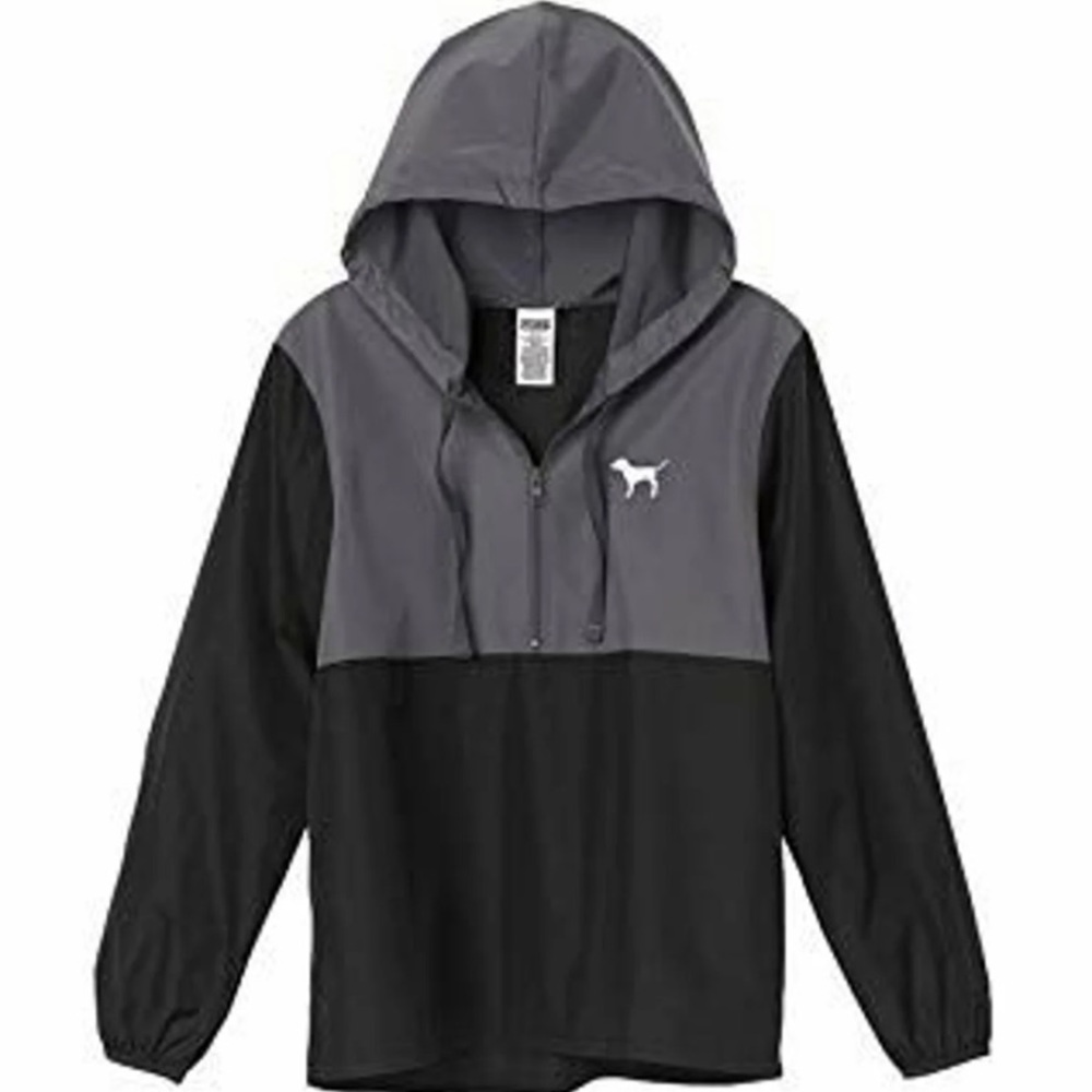 PINK Victoria’s Secret black and gray windbreaker